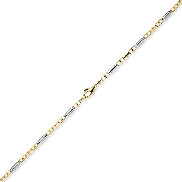 2.5mm Monte Carlo Armband aus 585 Gold bicolor 19cm