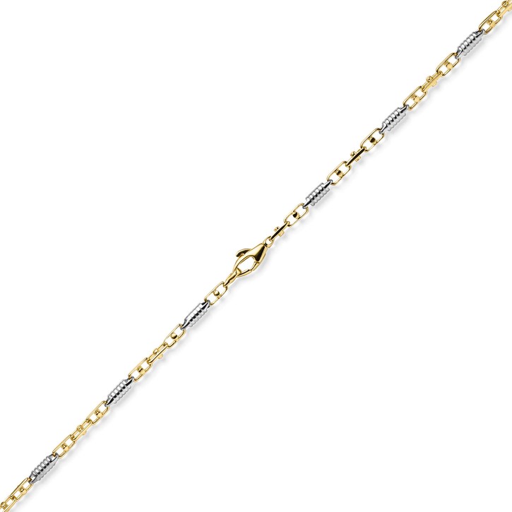 2.5mm Monte Carlo Armband aus 585 Gold bicolor 21cm