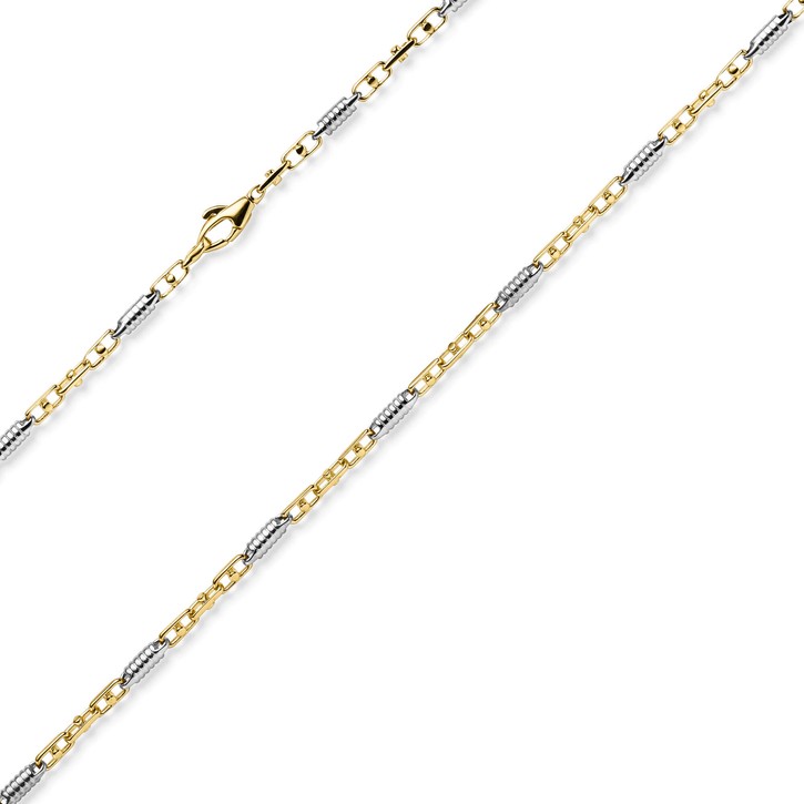 2.5mm Monte Carlo Kette aus 585 Gold bicolor massiv 55cm