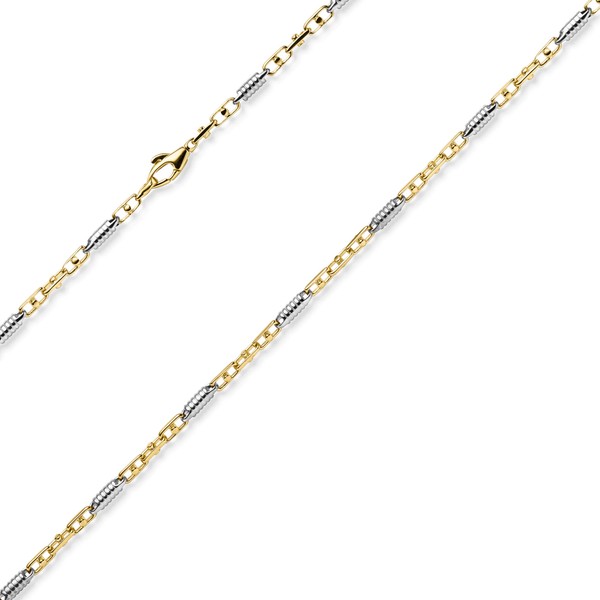 2.5mm Monte Carlo Kette aus 585 Gold bicolor massiv 55cm