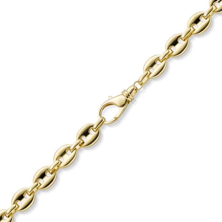 13mm Armband Schiffsankerkette aus 585 Gelbgold 22cm