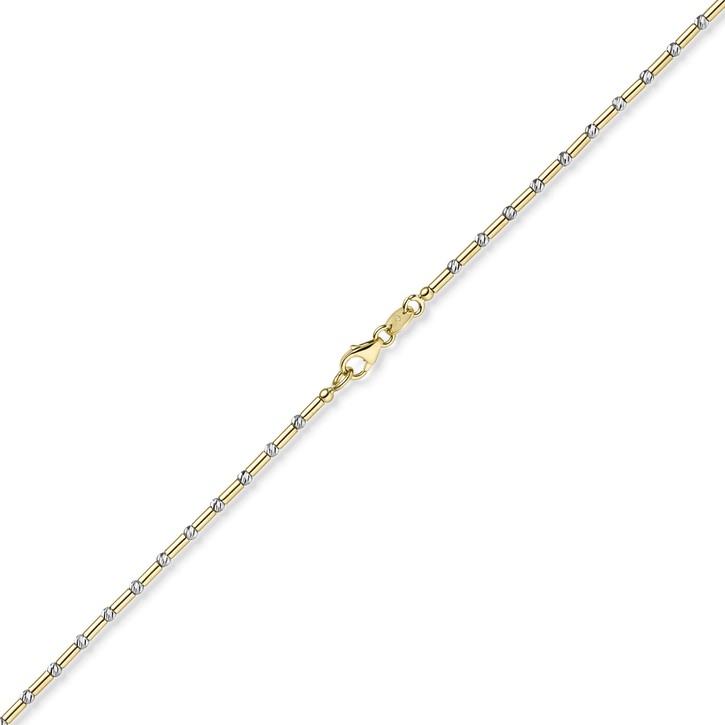 1.9mm Armband Stabchen-Kugel 585 Gold bicolor 18cm