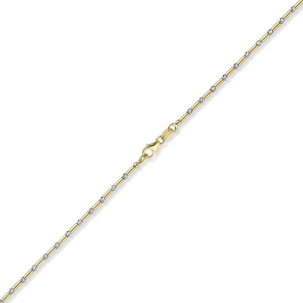 1.9mm Kette Stabchen-Kugel 585 Gold gelb weiß 42cm