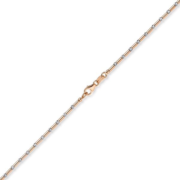 1.9mm Kette Stabchen-Kugel 585 Gold weiß rot 45cm