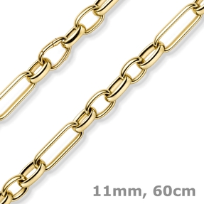 11mm Phantasie Kette Halskette Collier aus 585 Gold Gelbgold 60cm