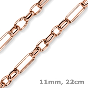 11mm Phantasie Armband Armkette Armschmuck aus 585 Gold Rotgold 22cm
