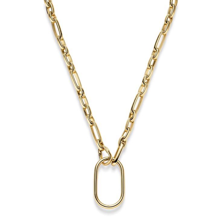 8mm Halskette mit Dekoelement 28x49mm 585 Gelbgold 55cm