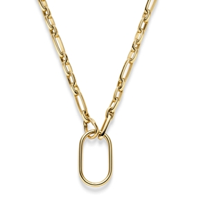 8mm Phantasie Halskette Collier mit Dekoelement 28x49mm 585 Gold Gelbgold 55cm
