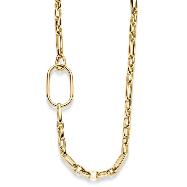 8mm Halskette mit Dekoelement 28x49mm 585 Gelbgold 55cm