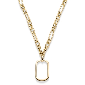 11mm Phantasie Halskette Collier mit Dekoelement 33x51mm 585 Gold Gelbgold 55cm