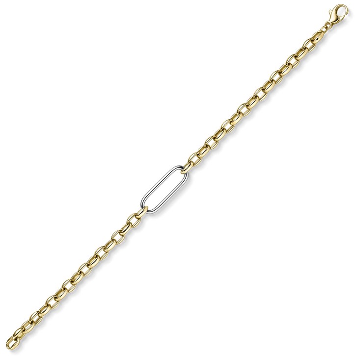 5mm Armband aus 585 Gelbgold und 585 Weißgold 21cm