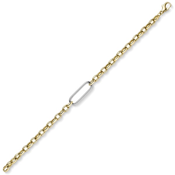 5mm Armband aus 585 Gelbgold und 585 Weißgold 21cm