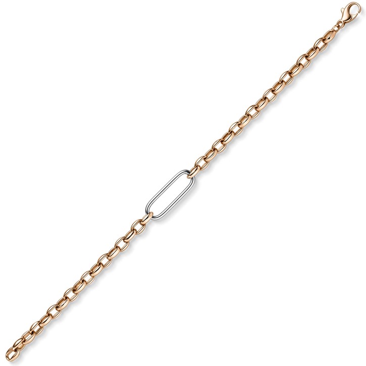 5mm Armband aus 585 Rotgold und 585 Weißgold 19cm