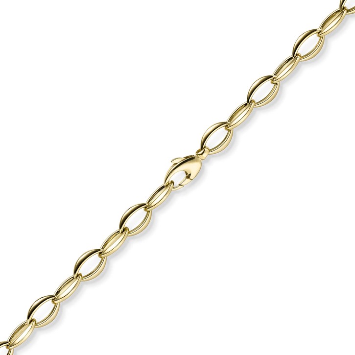 8.5mm Halskette Spitzoval aus 585 Gold Gelbgold 50cm