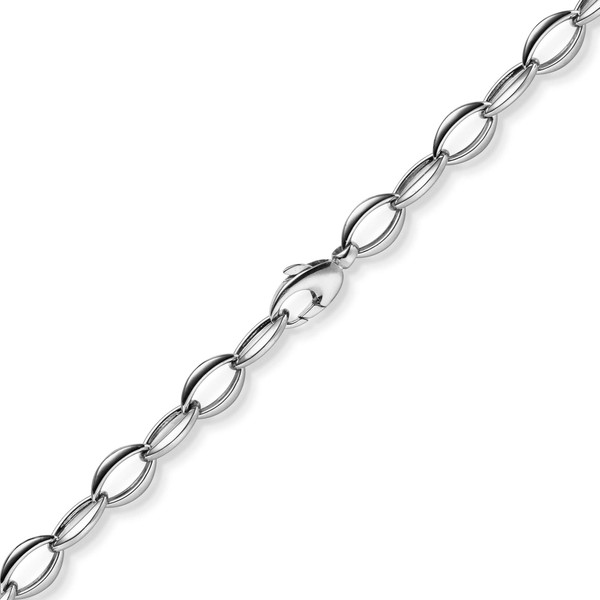 8.5mm Armband Spitzoval aus 585 Weißgold 21cm