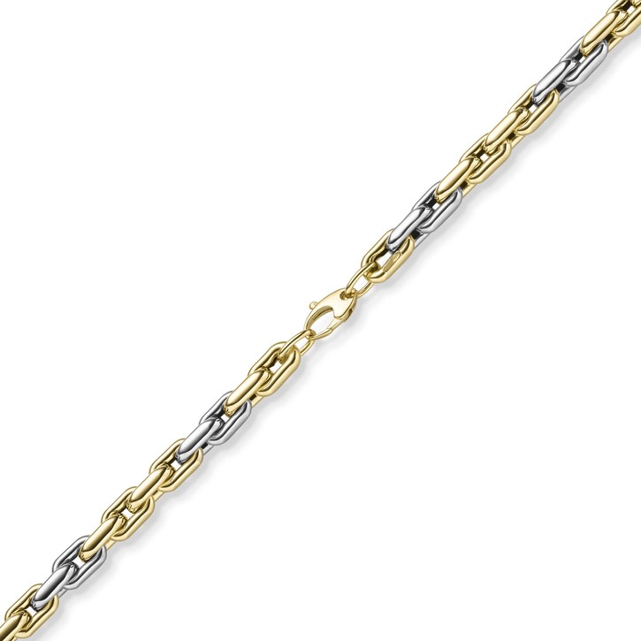 6.5mm Armband aus 585 Gold gelb weiß bicolor 19cm