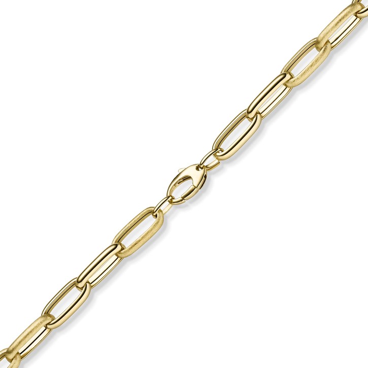 9mm Armband aus 585 Gelbgold matt glänzend 20cm
