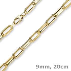9mm Phantasie Armband Armkette aus 585 Gold Gelbgold matt/glänzend 20cm 9mm Phantasie Armband Armkette aus 585 Gold Gelbgold matt/glänzend 20cm