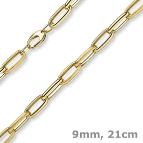 9mm Phantasie Armband Armkette aus 585 Gold Gelbgold matt/glänzend 21cm 9mm Phantasie Armband Armkette aus 585 Gold Gelbgold matt/glänzend 21cm