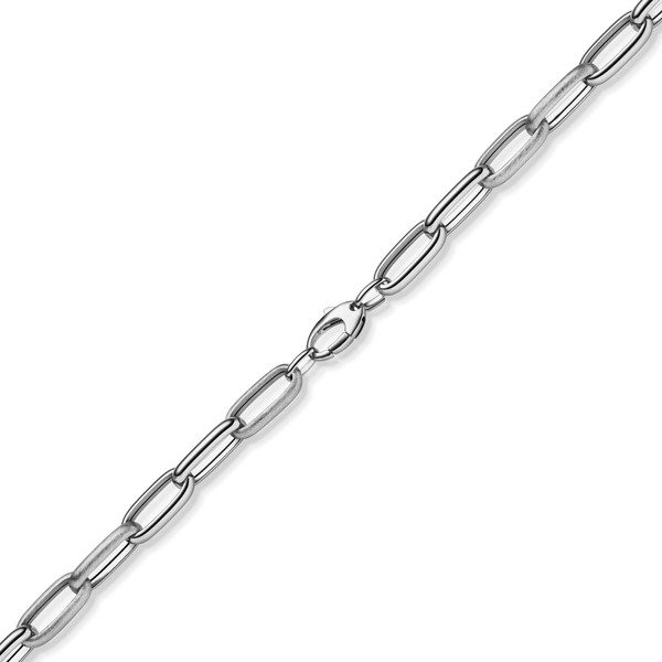9mm Kette aus 585 Weißgold matt glänzend 45cm
