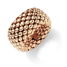 Breiter Himbeer Ring Damenring elastisch aus 585 Gold Rotgold stretch flexibel