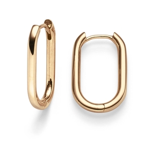 Paar Ohrringe ovale Creolen 18x11,5mm aus 585 Gold Rotgold schlicht B:2mm