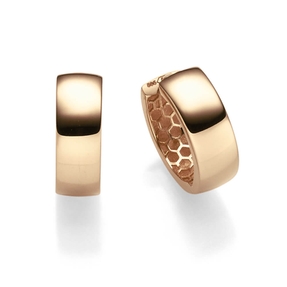 Paar Ohrringe Creolen 5x14,5mm Ohrschmuck aus 585 Gold Rotgold glänzend flach Paar Ohrringe Creolen 5x14,5mm Ohrschmuck aus 585 Gold Rotgold glänzend flach
