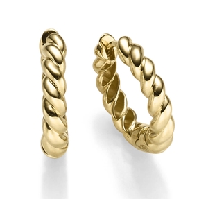 Paar Ohrringe Creolen 17x3mm Kordel-Muster aus 585 Gold Gelbgold glänzend Paar Ohrringe Creolen 17x3mm Kordel-Muster aus 585 Gold Gelbgold glänzend