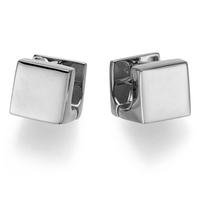 Ohrringe Creolen Cube 9,5x9,5mm 585 Gold Weißgold glänzend eckig Ohrschmuck