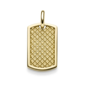 Anhänger 24x15mm Rechteck abgerundet mit Struktur-Muster 585 Gold Gelbgold