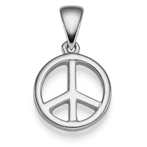 Anhänger Peace Frieden 16,5x10mm aus 585 Gold Weißgold glänzend