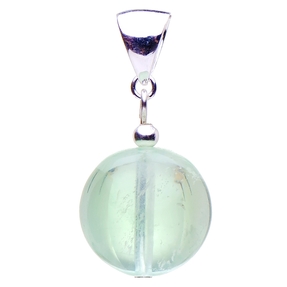 Anhänger aus Fluorit Kugel grün & 925 Silber, Ø16mm, glatt, Halsschmuck, Damen