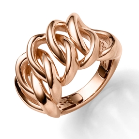 Breiter Ring Damenring aus 585 Gold Rotgold glänzend B:17mm