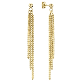 Ohrringe Ohrhänger 60mm Kügelchen diamantiert 3-reihig 585 Gold Gelbgold Ohrringe Ohrhänger 60mm Kügelchen diamantiert 3-reihig 585 Gold Gelbgold