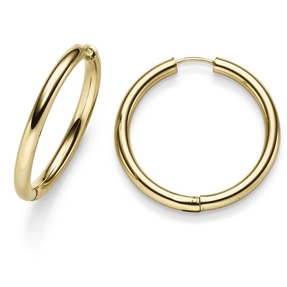 Paar Ohrringe Creolen 30x3mm aus 585 Gold Gelbgold rund glänzend