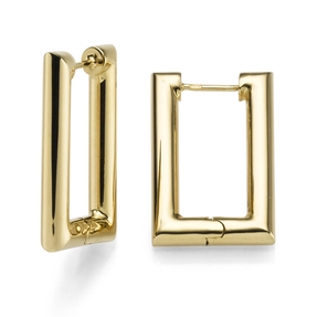 Paar rechteckige Creolen 17x27,5mm Ohrringe Ohrschmuck aus 750 Gold Gelbgold