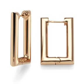 Paar rechteckige Creolen 17x27,5mm Ohrringe Ohrschmuck aus 750 Gold Rotgold