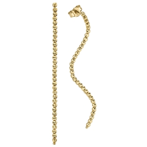 Lange Ohrringe Ohrhänger 1,8x60mm Kügelchen flexibel aus 750 Gold Gelbgold