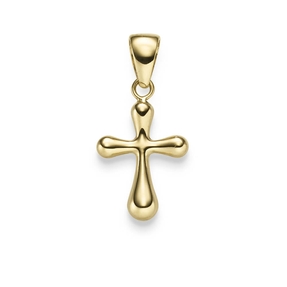 Anhänger Kreuz abgerundet 23,5x12mm aus 750 Gold Gelbgold glänzend