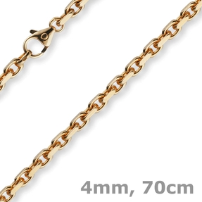 4mm Kette Collier Ankerkette Halskette aus 585 Gold Rotgold massiv 70cm