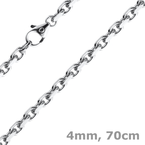 4mm Kette Collier Ankerkette Halskette aus 750 Gold Weißgold massiv 70cm 4mm Kette Collier Ankerkette Halskette aus 750 Gold Weißgold massiv 70cm