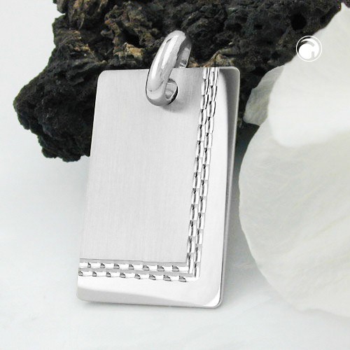 Anhänger Gravurplatte mit Muster 925 Silber