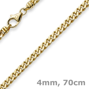 4mm Panzerkette Kette Collier aus 750 Gold Gelbgold Goldkette 70cm Unisex 4mm Panzerkette Kette Collier aus 750 Gold Gelbgold Goldkette 70cm Unisex