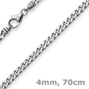4mm Panzerkette Kette Collier aus 585 Gold Weißgold Goldkette 70cm Unisex