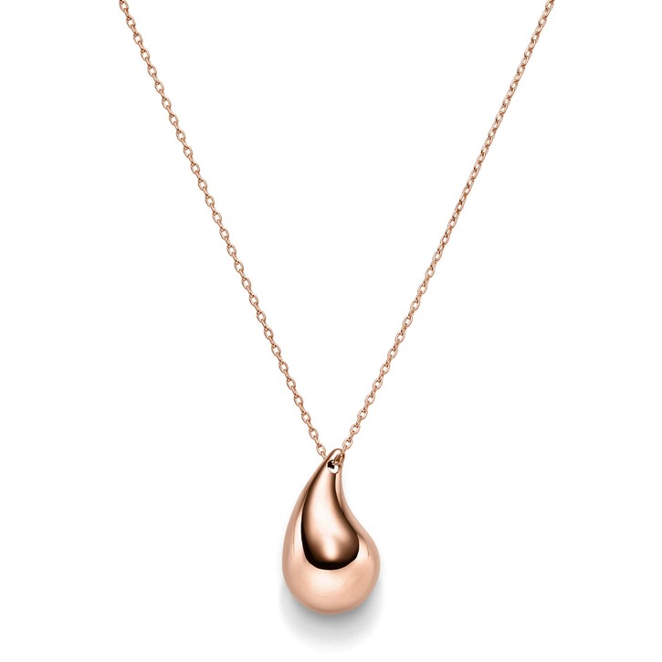 Kette mit Anhänger Tropfen 30x18mm 585 Rotgold 45cm