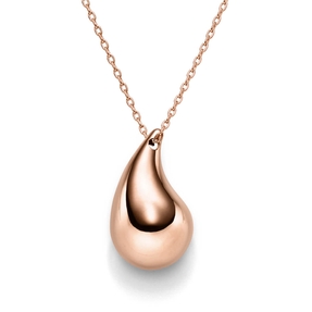 Collier Halskette mit Anhänger Tropfen 30x18mm 585 Gold Rotgold 45cm glänzend Collier Halskette mit Anhänger Tropfen 30x18mm 585 Gold Rotgold 45cm glänzend
