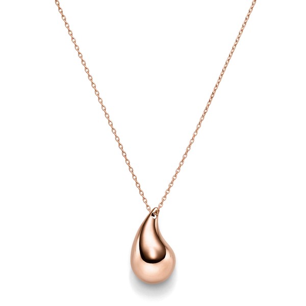 Kette mit Anhänger Tropfen 30x18mm 585 Rotgold 45cm
