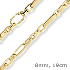 8mm Phantasie-Armband Armkette Armschmuck aus 585 Gold Gelbgold 19cm