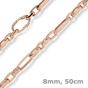 8mm Phantasie-Kette Halskette Collier aus 585 Gold Rotgold glänzend 50cm 8mm Phantasie-Kette Halskette Collier aus 585 Gold Rotgold glänzend 50cm
