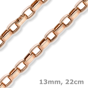 13mm Phantasie-Armband ovale Ketteglieder abgeflacht 585 Gold Rotgold 22cm 13mm Phantasie-Armband ovale Ketteglieder abgeflacht 585 Gold Rotgold 22cm